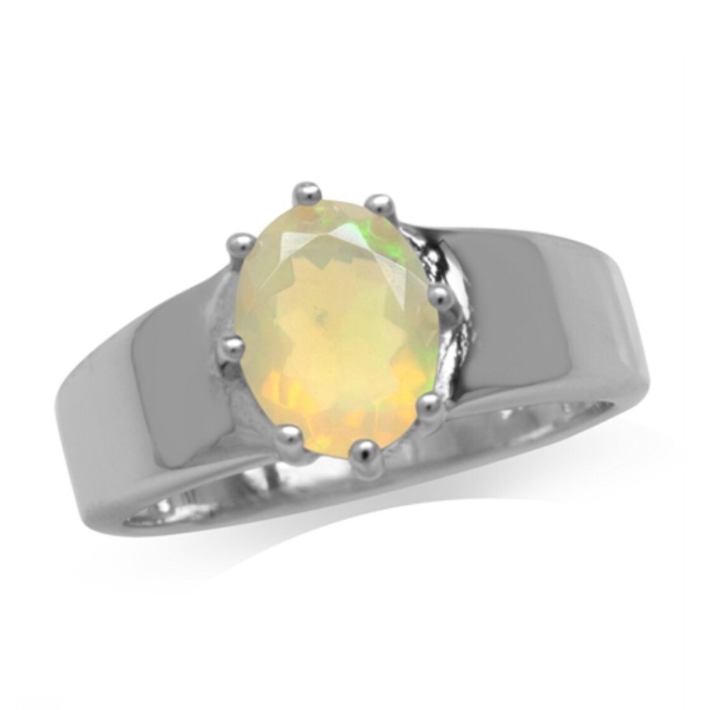 Genuine Opal Ring 14K .925K SS Ring